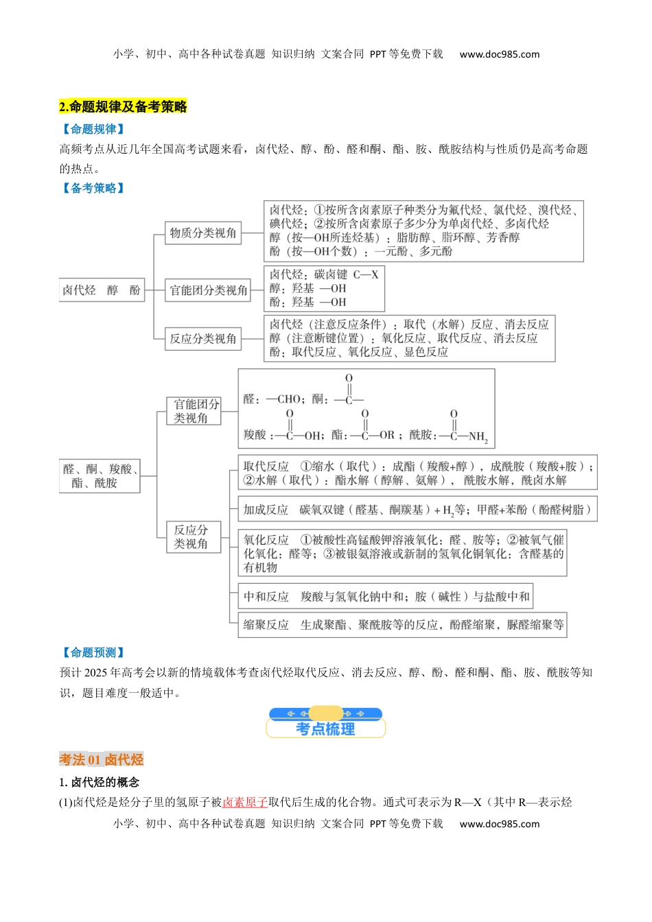 高考化学复习  考点36 烃的衍生物（核心考点精讲精练）-备战2025年高考化学一轮复习考点帮（新高考通用）（解析版）.docx