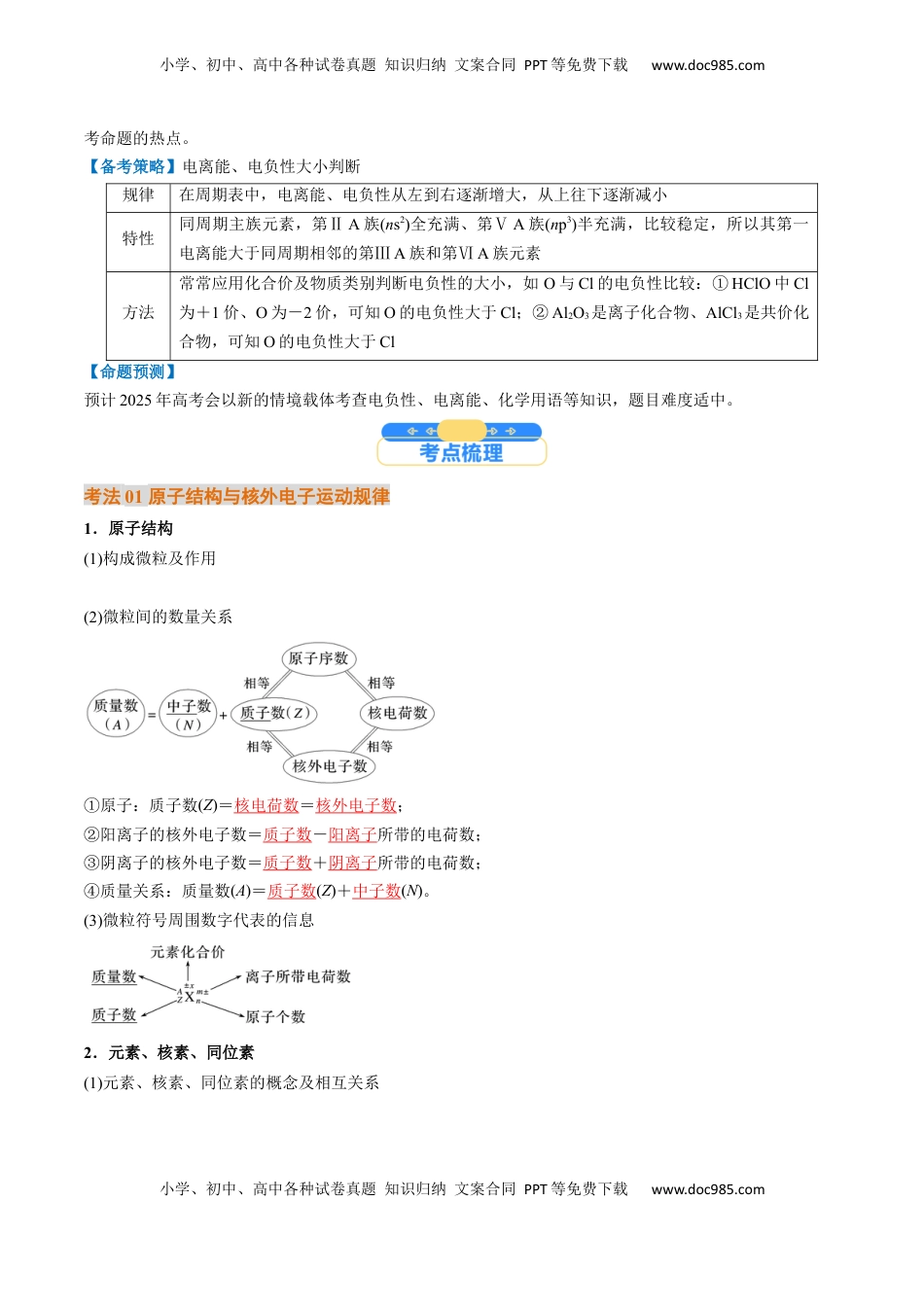 高考化学复习  考点18  原子结构与性质（核心考点精讲精练）-备战2025年高考化学一轮复习考点帮（新高考通用）（解析版）.docx