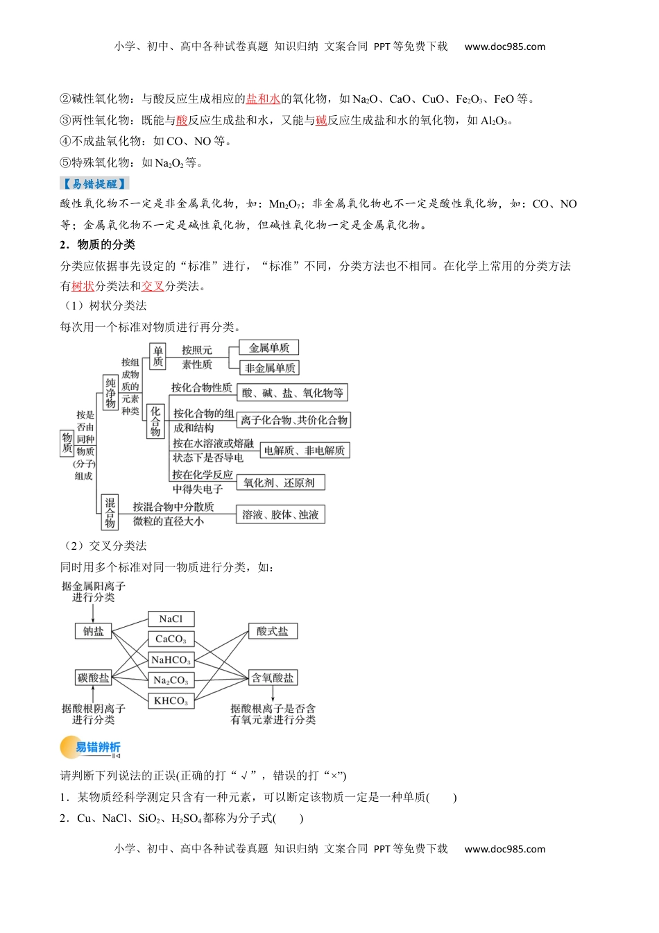 高考化学复习  考点01  物质的分类及转化（核心考点精讲精练）-备战2025年高考化学一轮复习考点帮（新高考通用）（解析版）.docx