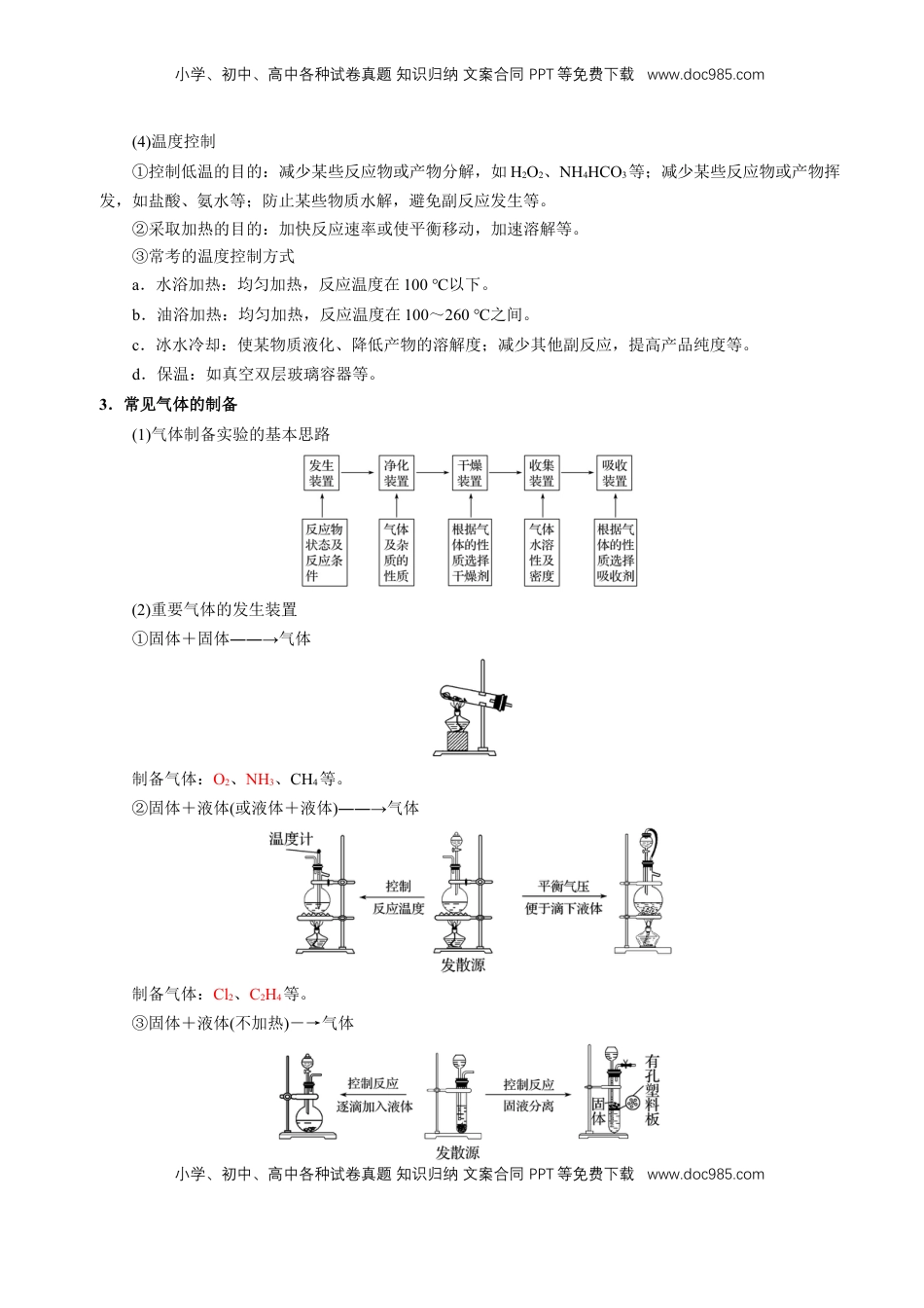 高考化学复习  知识清单32 常见物质的制备-【上好课】2025年高考化学一轮复习知识清单（新高考专用）（解析版）.docx