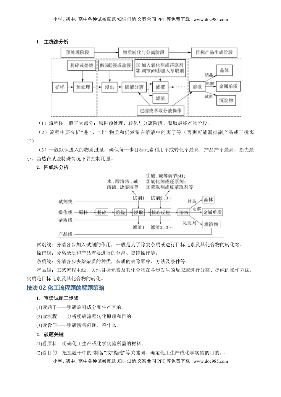 高考化学复习  模板04 化工流程题解题策略及答题规范(原卷版).docx