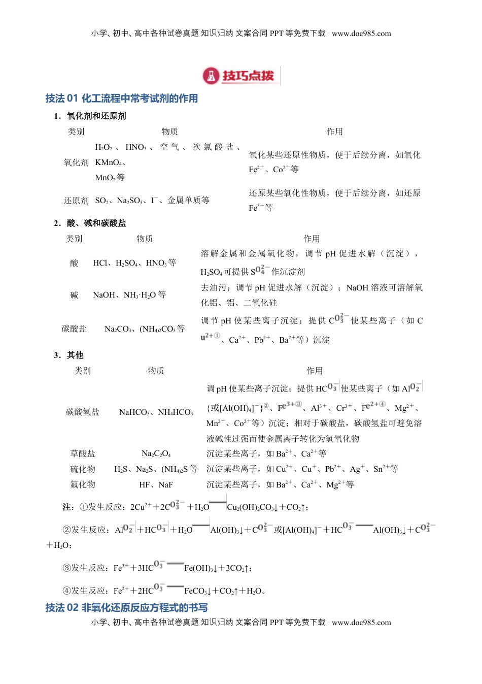 高考化学复习  模板02 工艺流程中陌生方程式的书写(解析版).docx