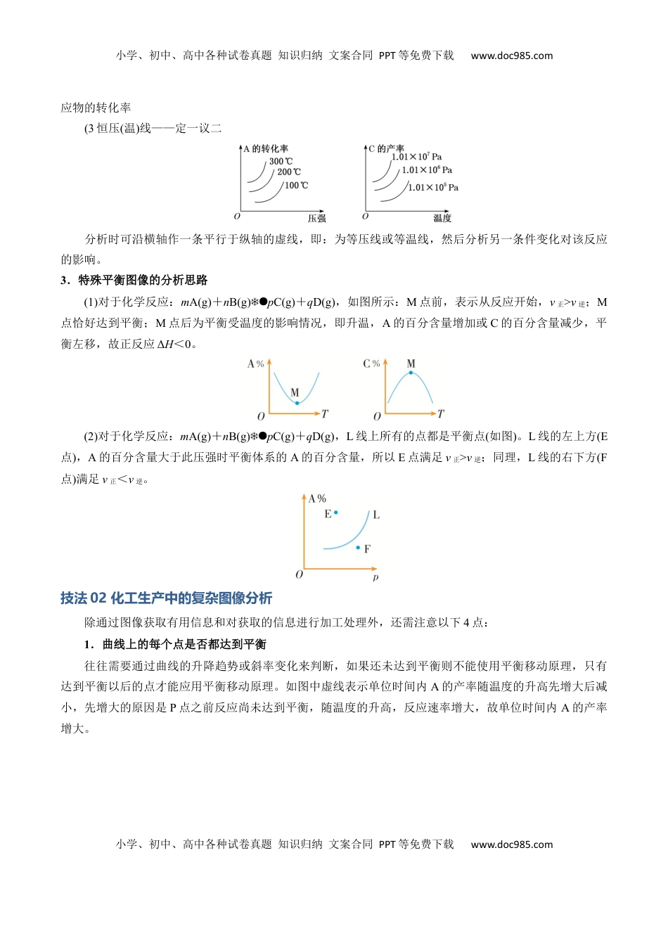高考化学复习  模板03 平衡图像原因解释(解析版).docx
