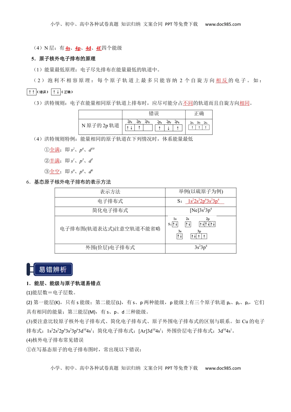高考化学复习  知识清单14 原子结构与性质（解析版） .docx