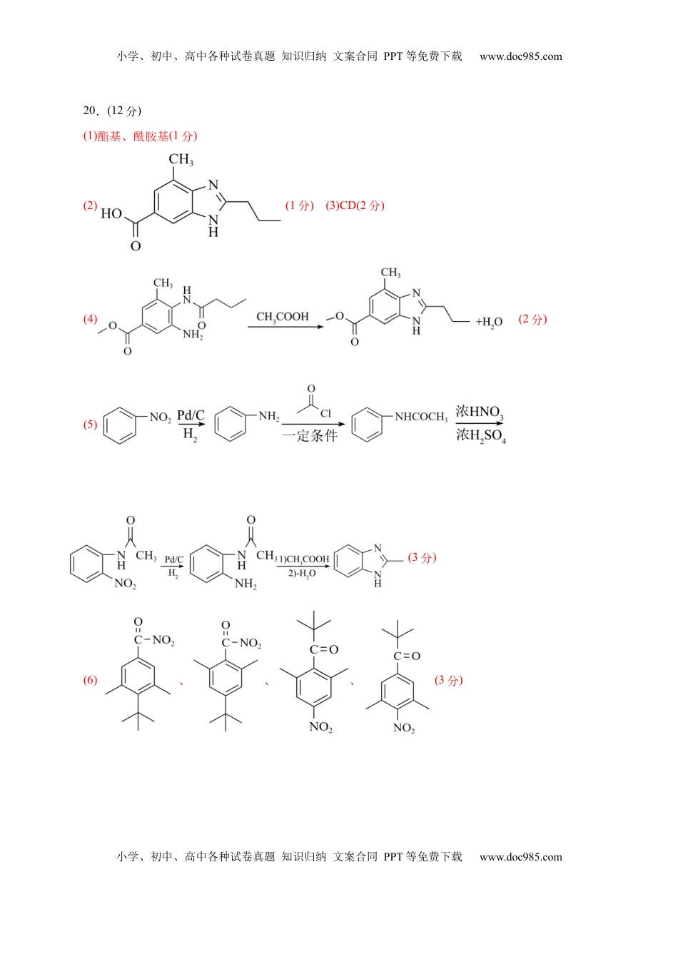 高考化学复习  信息必刷卷05（浙江专用）（参考答案）.docx
