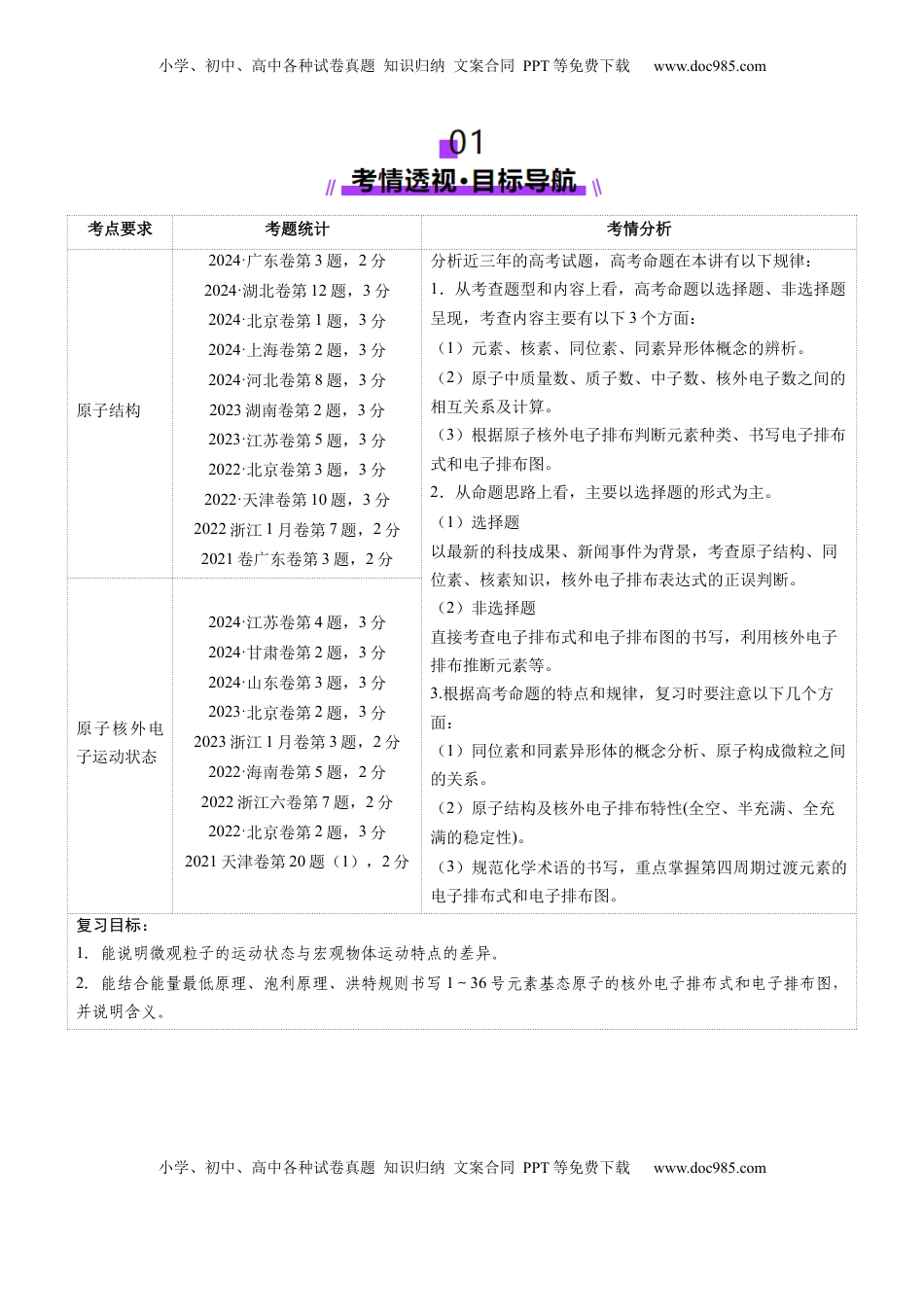 高考化学复习  第02讲 原子结构与性质（讲义）（原卷版）.docx