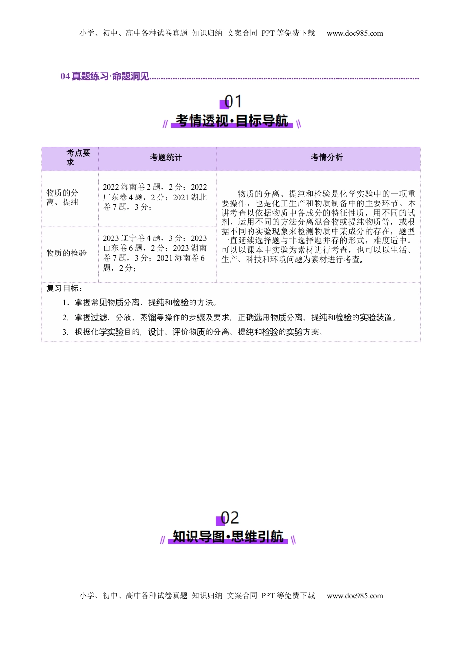 高考化学复习  第02讲  物质的分离、提纯与检验(讲义)(原卷版).docx