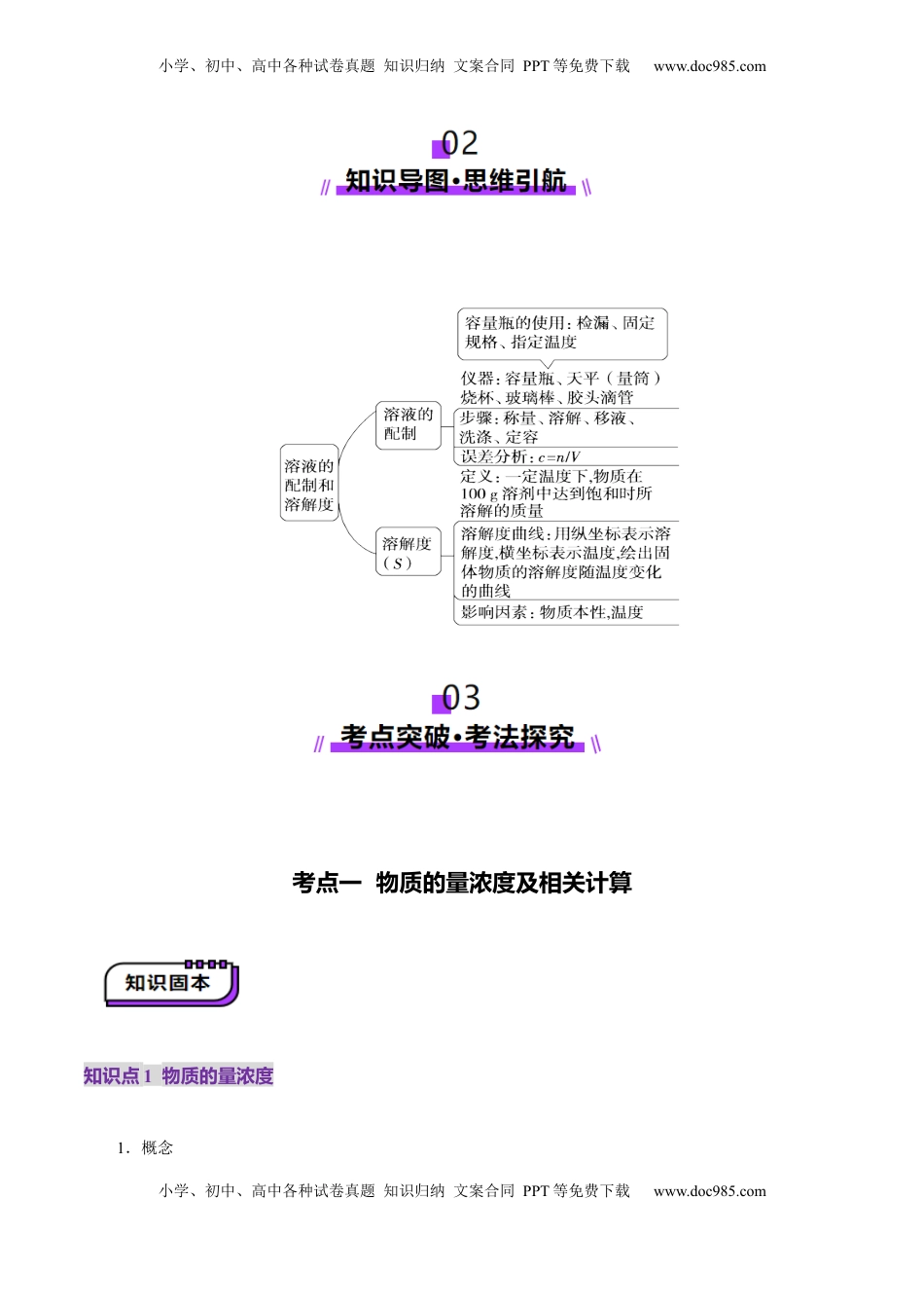 高考化学复习  第02讲  物质的量浓度(讲义)(解析版).docx
