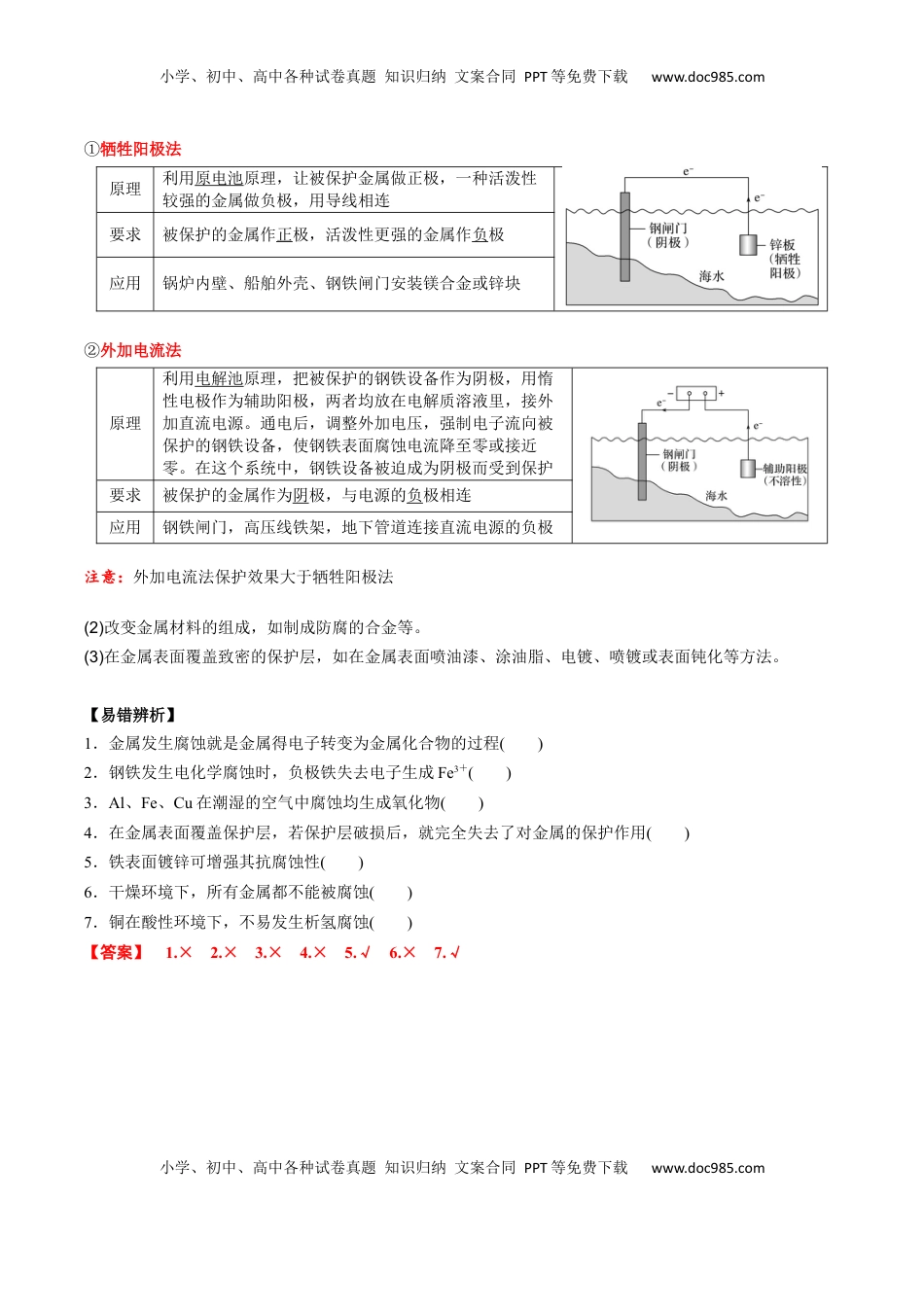 高考化学复习  02 考点四 金属腐蚀及防护（解析版）.docx