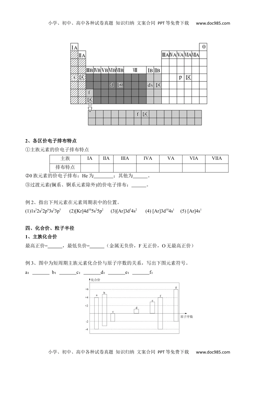 高考化学复习  01 考点三 元素周期表（学生版）.docx