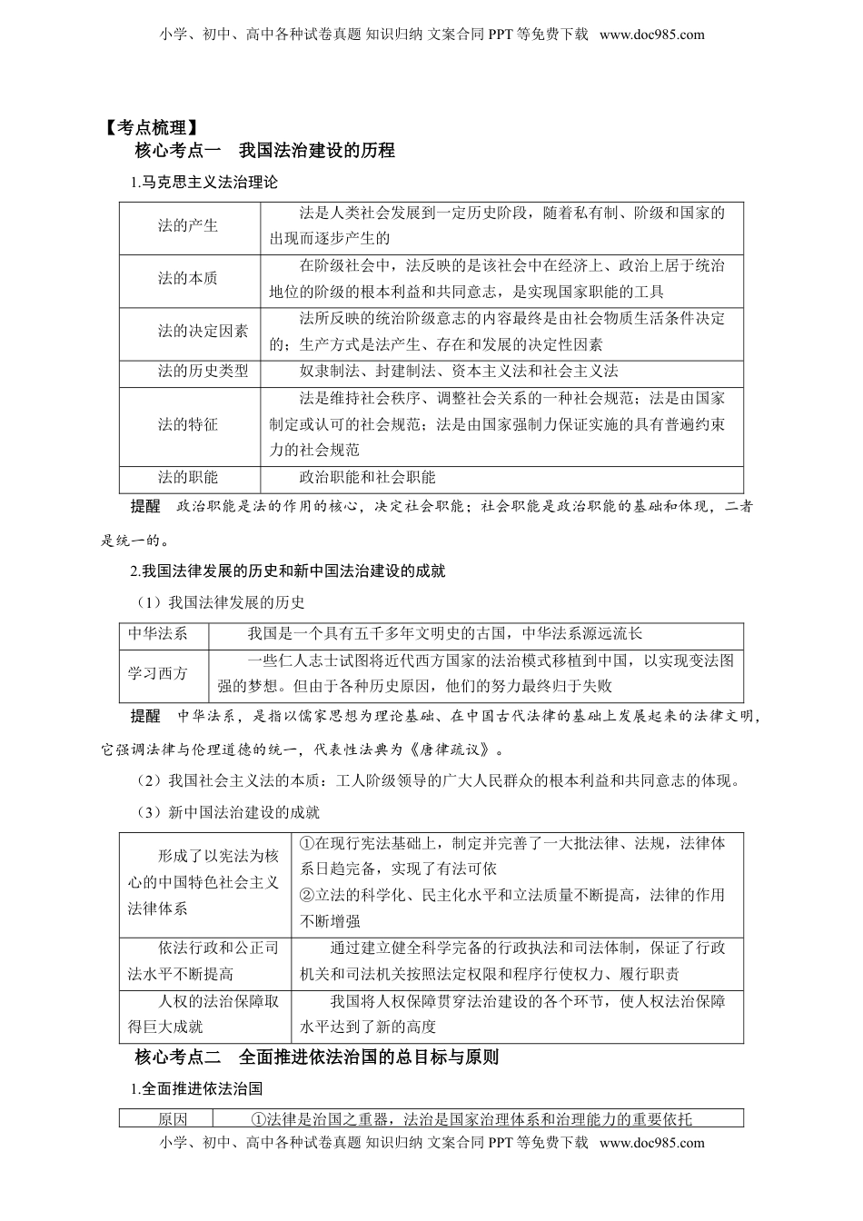 高考政治复习  第七课 治国理政的基本方式 学案（原卷版）【抢分秘籍】2025年高考政治一轮复习精讲精练.doc