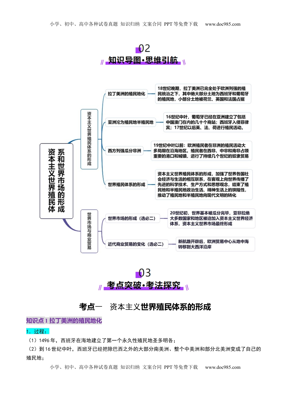 高考历史复习  第27讲 资本主义世界殖民体系和世界市场的形成（讲义）（解析版）.docx