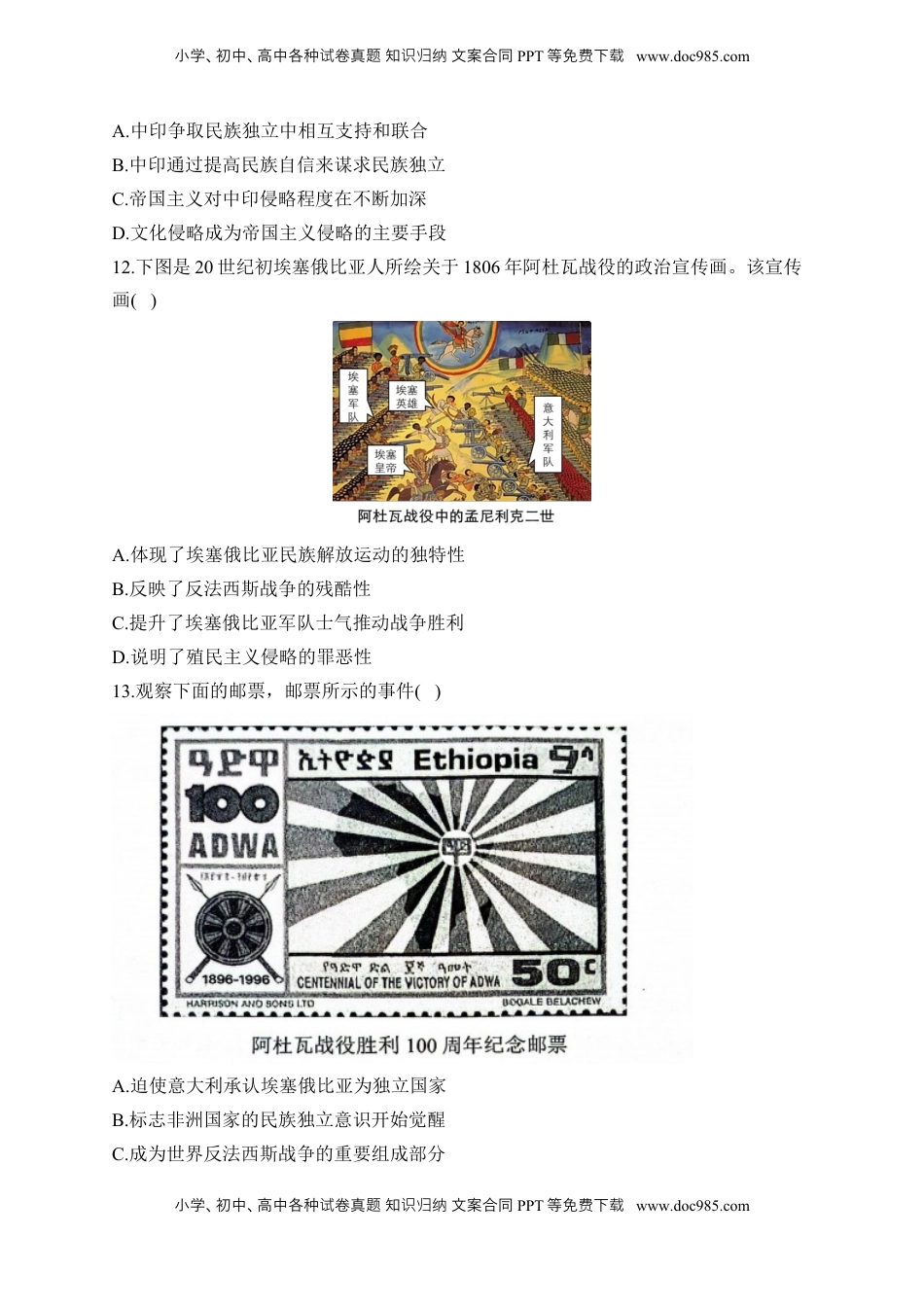 高考历史复习  专题十七 世界殖民体系与亚非拉民族独立运动——2025届高考历史考点剖析精创专题卷（含答案解析）.docx