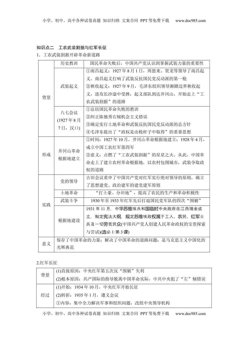 高考历史复习  板块二　第九单元　第27讲　南京国民政府的统治和中国共产党开辟革命新道路.docx