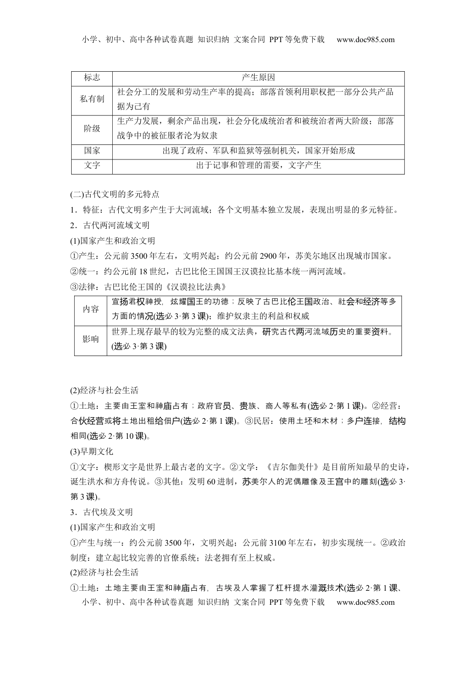 高考历史复习  板块四　第十四单元　第41讲　古代文明的产生与发展 (1).docx