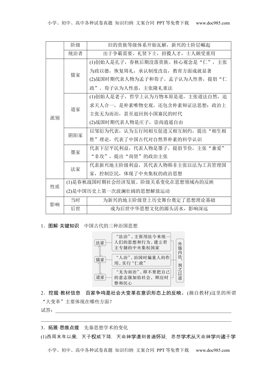 高考历史复习  板块一　第一单元　第2讲　诸侯纷争与变法运动 (2).docx