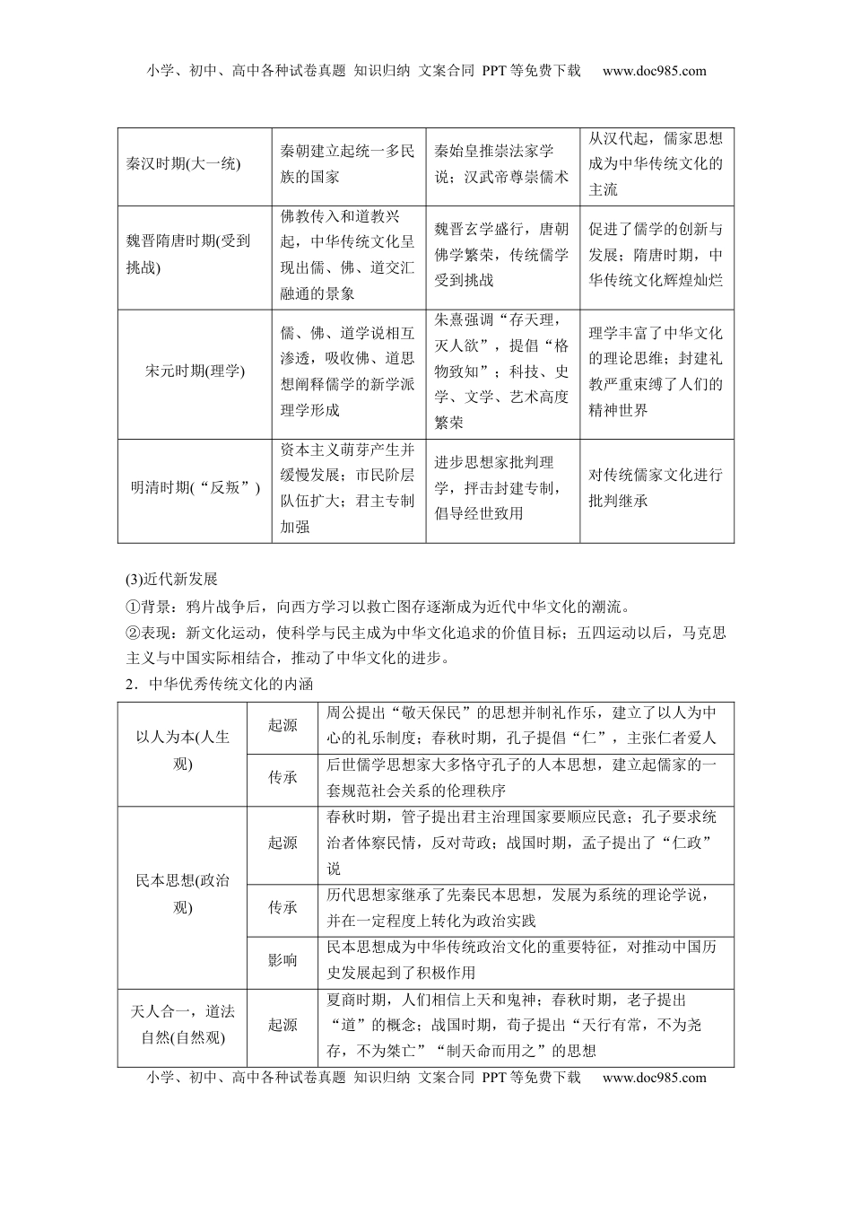 高考历史复习  板块五　第十八单元　第64讲　源远流长的中华文化.docx