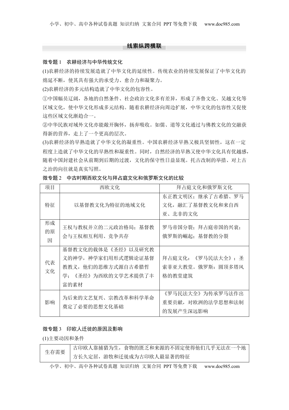 高考历史复习  板块五　第十八单元　阶段贯通18　文化交流与传播 (1).docx