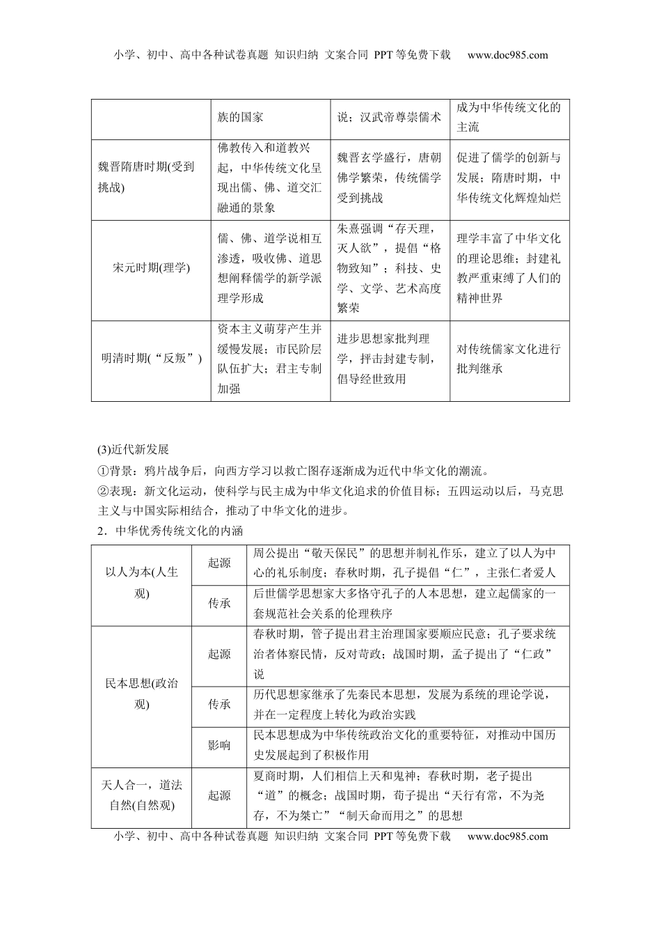 高考历史复习  板块五　第十八单元　第64讲　源远流长的中华文化 (1).docx