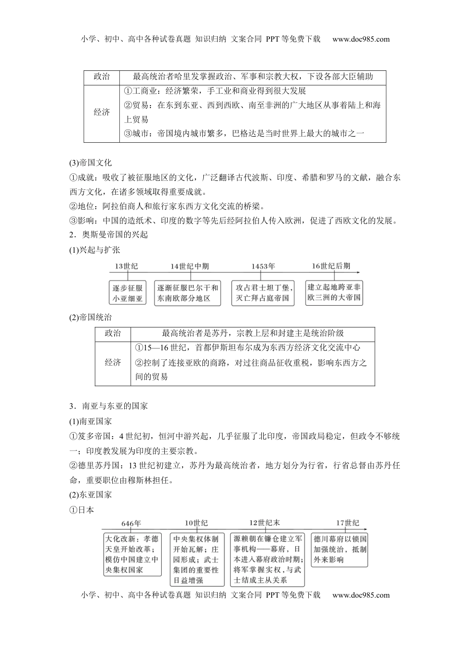 高考历史复习  板块四　第十一单元　第31讲　中古时期的亚洲、非洲和美洲 (1).docx