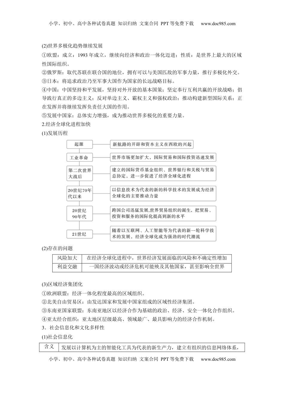 高考历史复习  板块四　第十五单元　第48讲　当代世界发展的特点与主要趋势 (1).docx