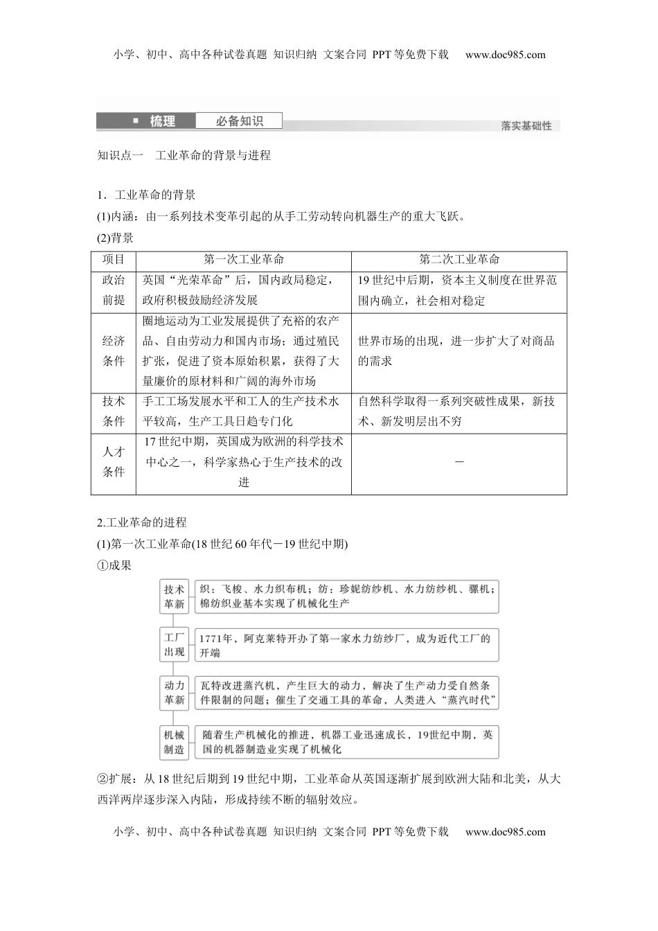 高考历史复习  板块四　第十三单元　第36讲　影响世界的工业革命 (1).docx
