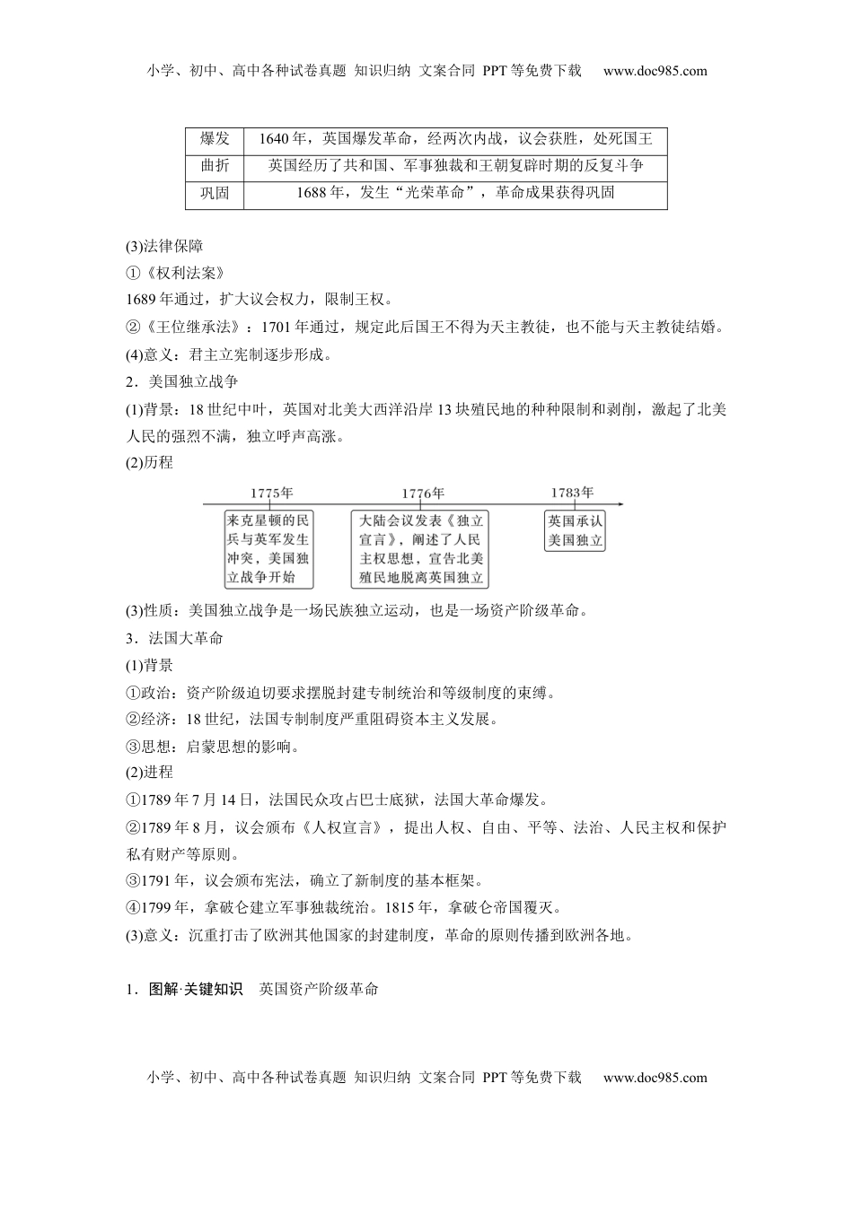 高考历史复习  板块四　第十二单元　第35讲　资产阶级革命与资本主义制度的确立 (1).docx