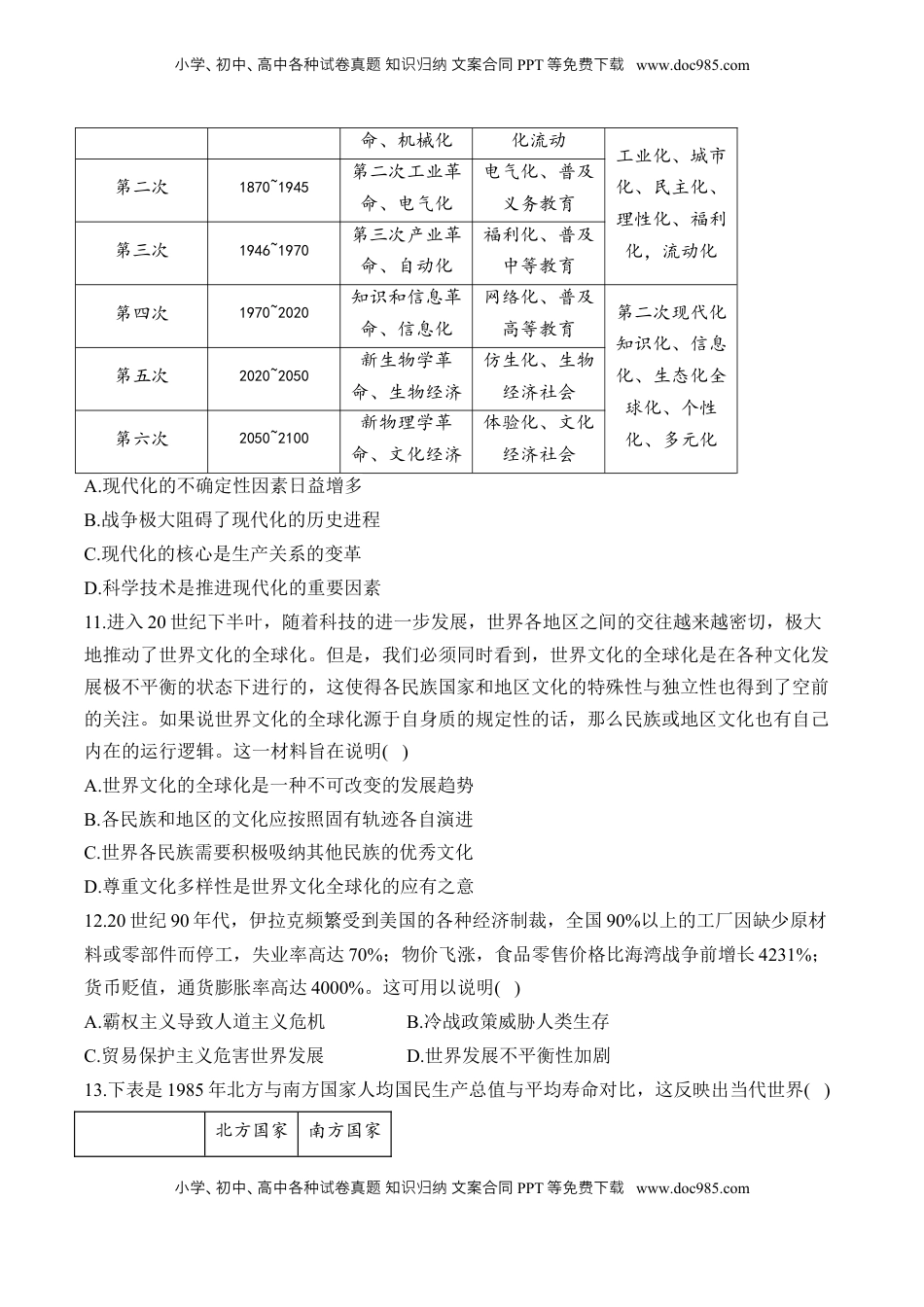 高考历史复习  （20）当代世界发展的特点与主要趋势（含解析）——2025届高考历史二轮复习易错重难提升【新高考版】.docx