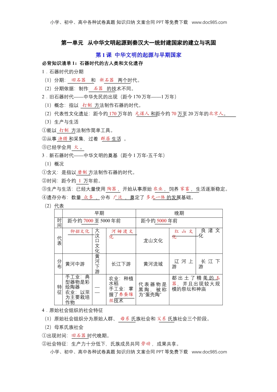 高考历史复习  历史必修 中外历史纲要（上）（教师版）66页.doc