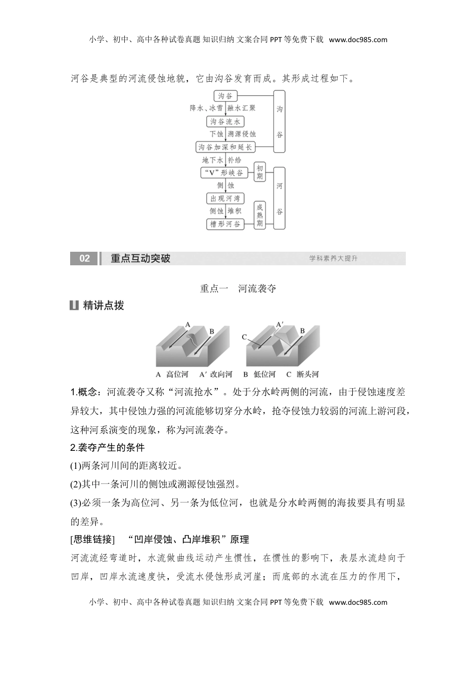 高考地理复习  2025届高中地理一轮复习讲义：第一部分自然地理第七单元地表形态的塑造第33课时　河流侵蚀地貌（学生版）.doc
