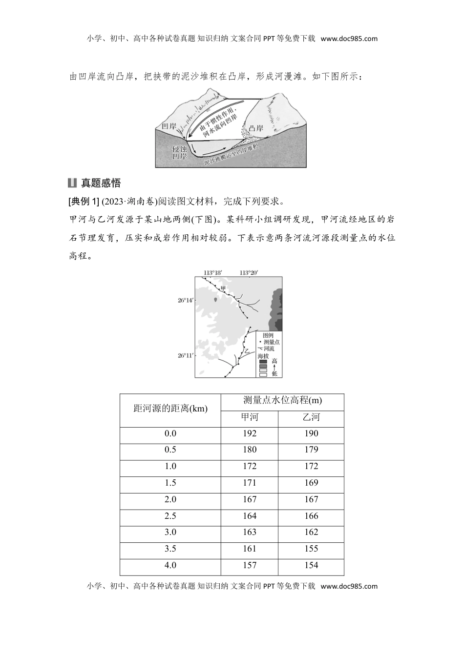 高考地理复习  2025届高中地理一轮复习讲义：第一部分自然地理第七单元地表形态的塑造第33课时　河流侵蚀地貌（学生版）.doc
