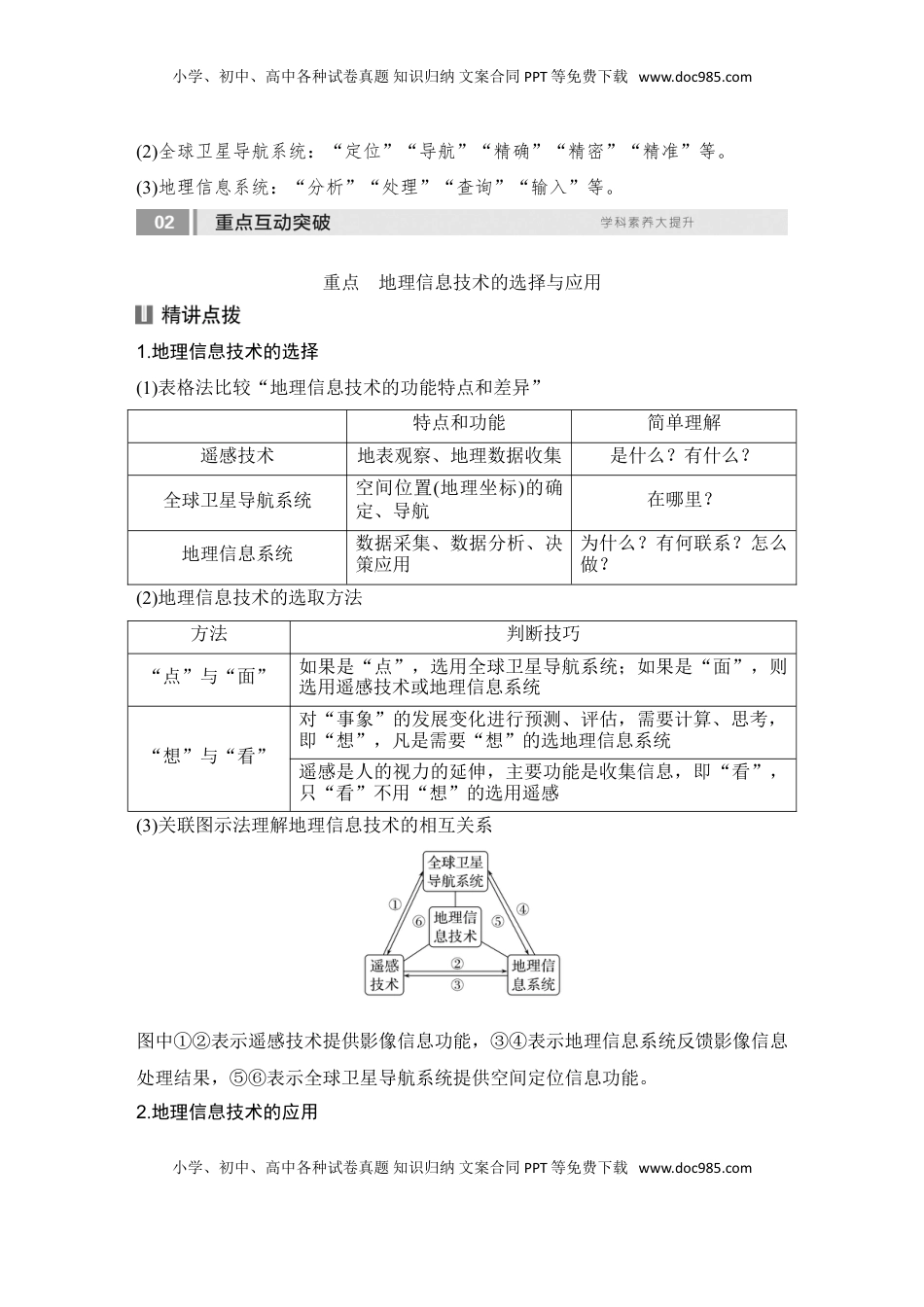 高考地理复习  2025届高中地理一轮复习讲义：第一部分自然地理第九单元自然灾害第45课时　地理信息技术（教师版）.doc