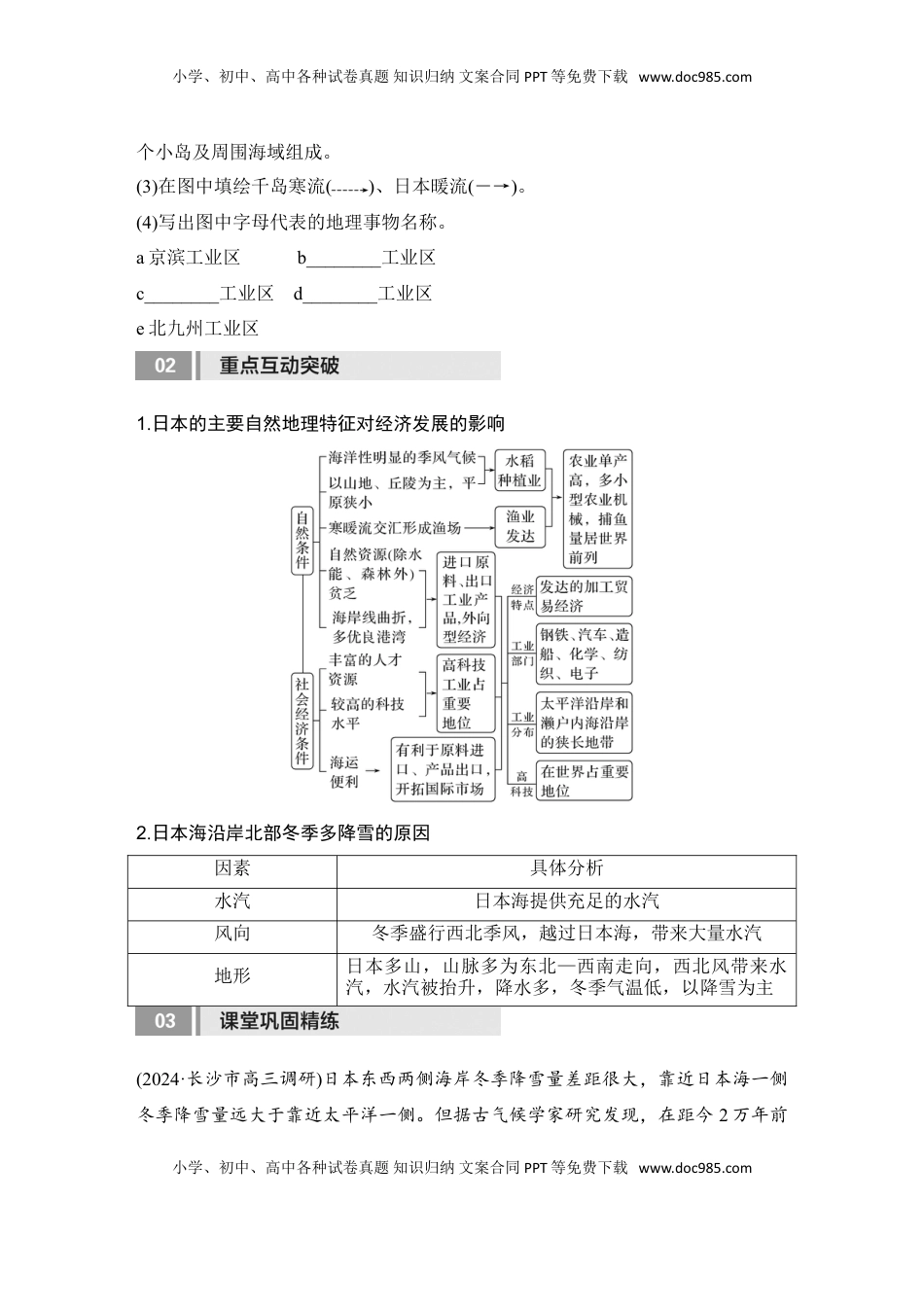 高考地理复习  2025届高中地理一轮复习讲义：第五部分区域地理第二十一单元世界热点区域第84课时　日本　印度　俄罗斯（学生版）.doc