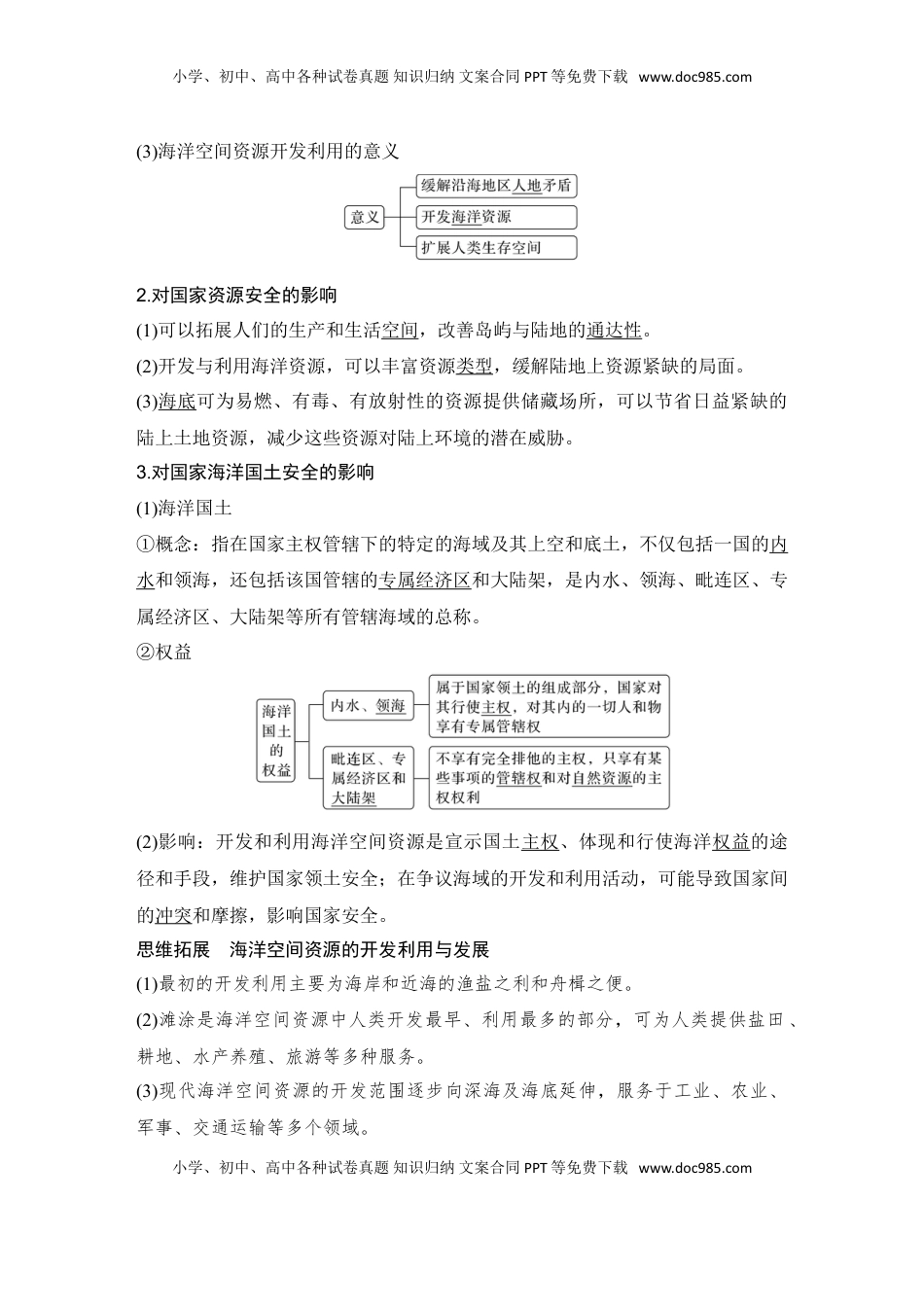 高考地理复习  2025届高中地理一轮复习讲义：第四部分资源、环境与国家安全第十九单元资源安全与国家安全第77课时　海洋空间资源开发与国家安全（教师版）.doc
