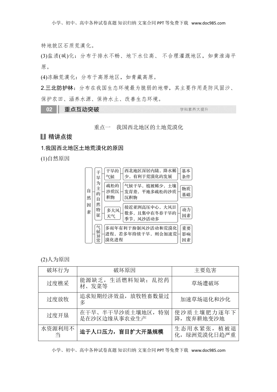 高考地理复习  2025届高中地理一轮复习讲义：第三部分区域发展第十五单元区域与区域发展第64课时　生态脆弱区的综合治理（学生版）.doc