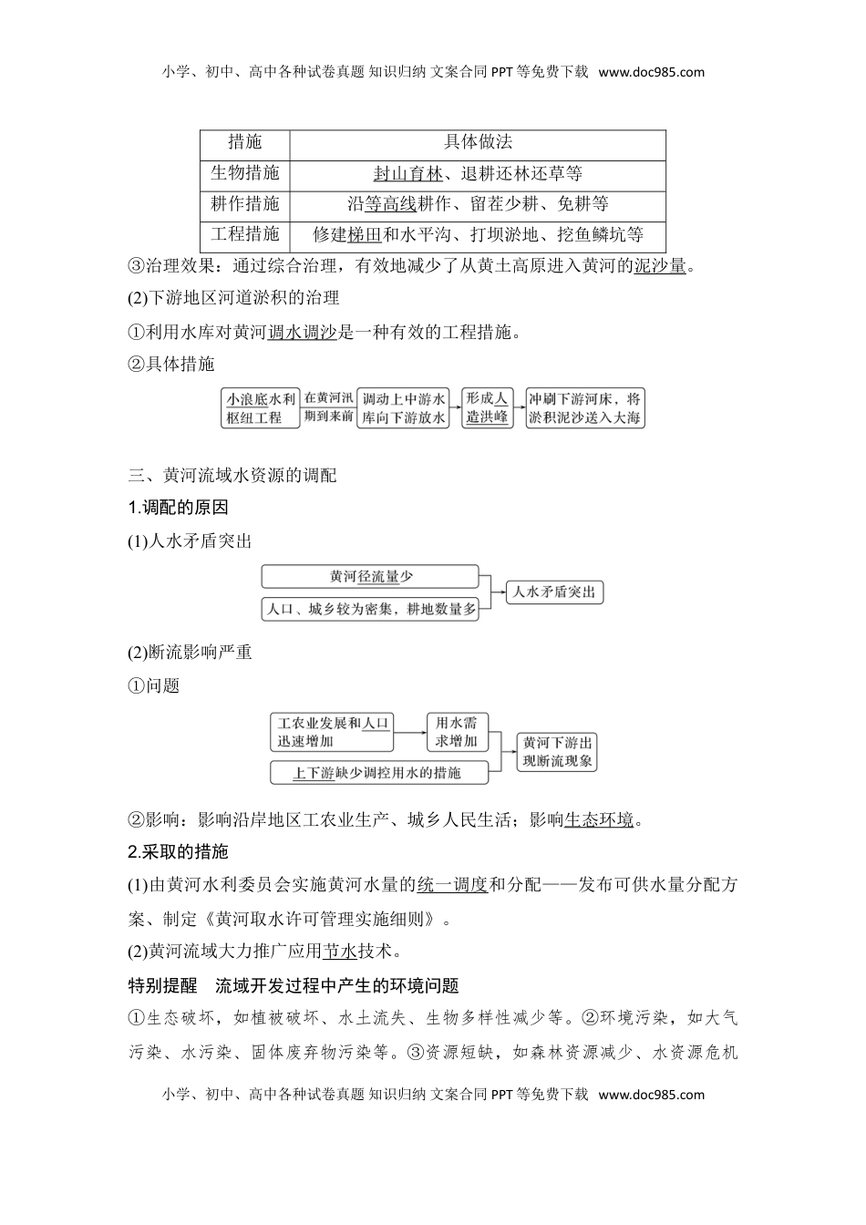 高考地理复习  2025届高中地理一轮复习讲义：第三部分区域发展第十七单元区际联系与区域协调发展第68课时　流域内协调发展（教师版）.doc