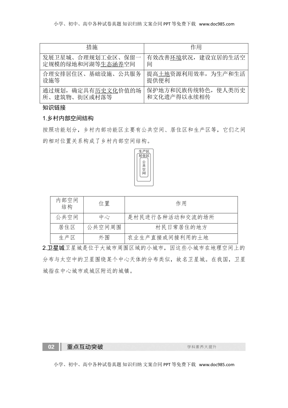 高考地理复习  2025届高中地理一轮复习讲义：第二部分人文地理第十一单元乡村和城镇第48课时　乡村和城镇空间结构（教师版）.doc