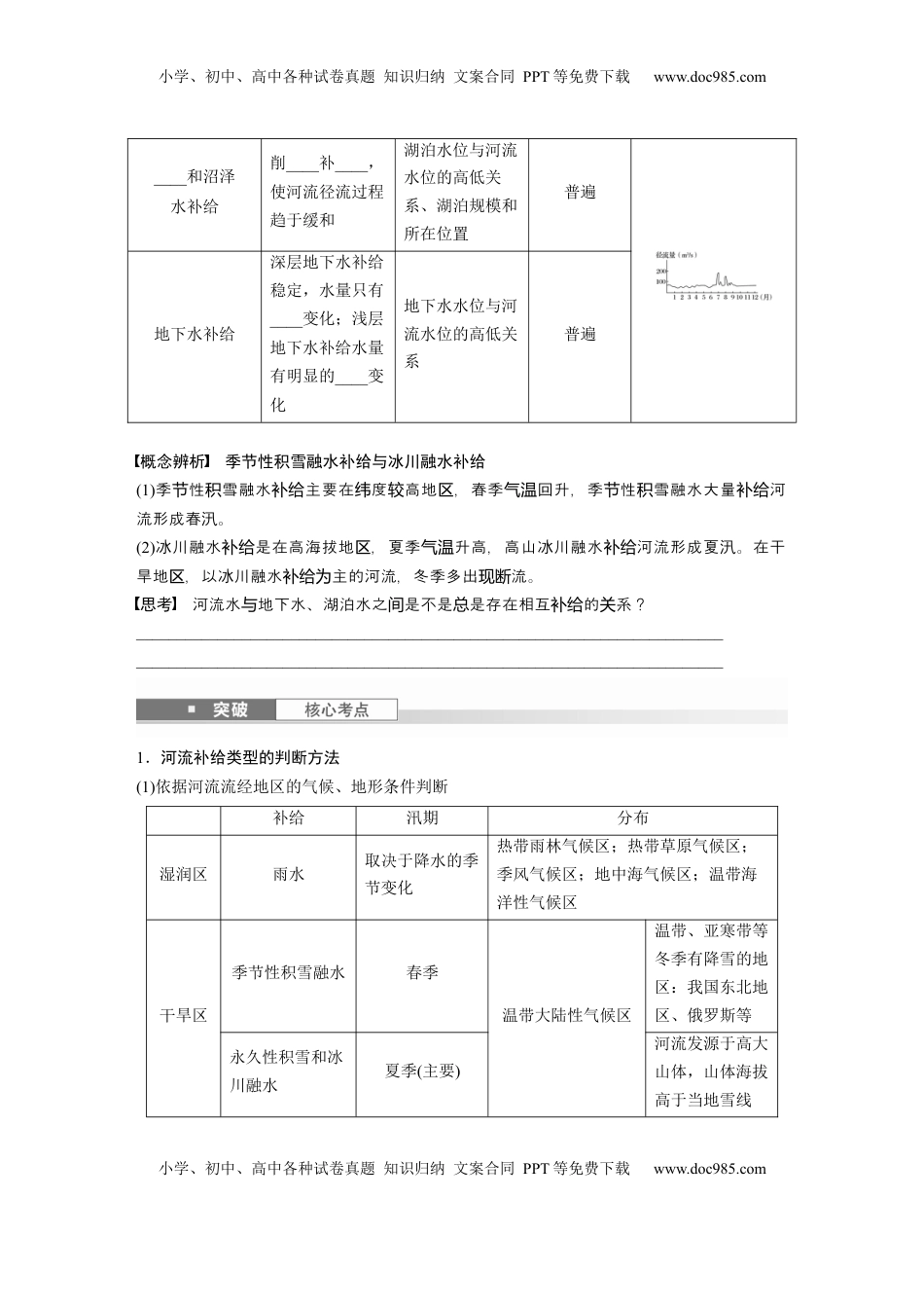 高考地理复习  第一部分 第五章 课时30 陆地水体间的相互关系.docx