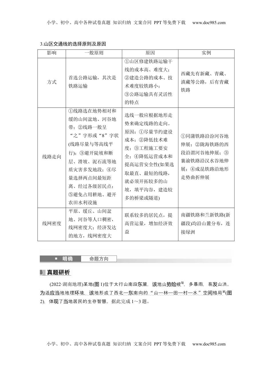 高考地理复习  第一部分 第三章 第2讲 课时21　地表形态与人类活动.docx