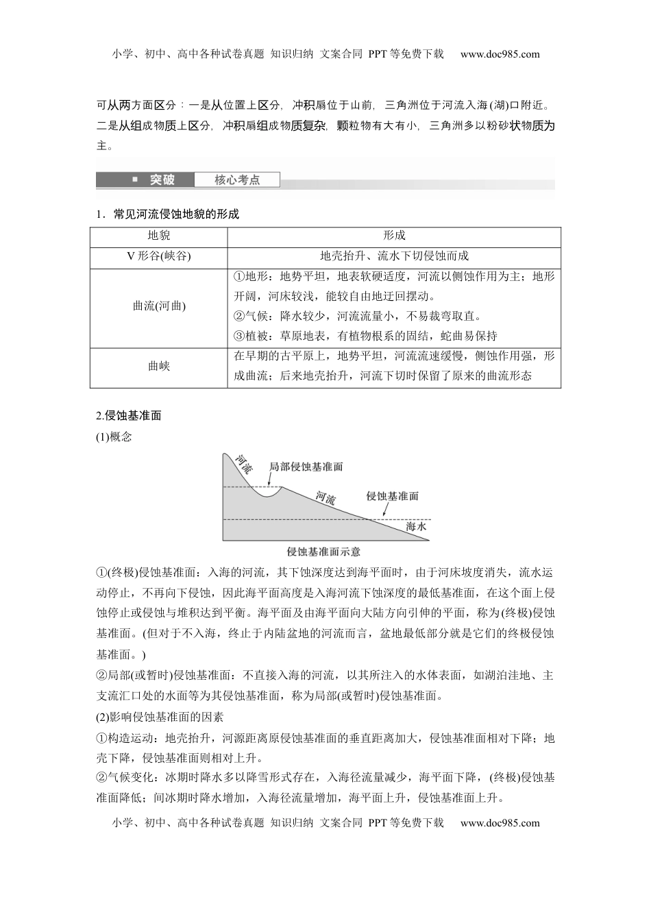 高考地理复习  第一部分 第三章 第2讲 课时17　流水作用与地表形态.docx