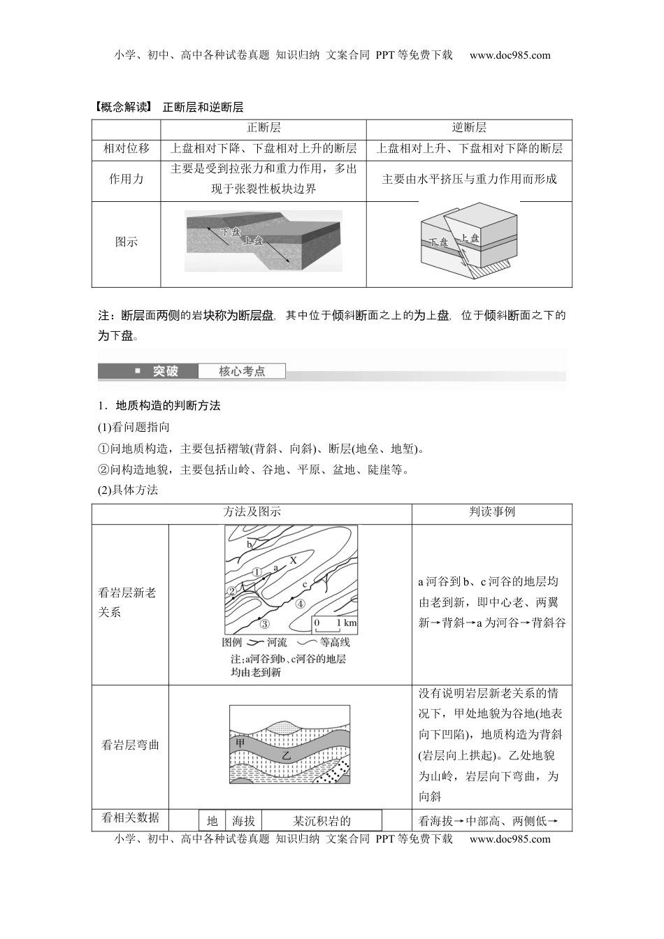 高考地理复习  第一部分 第三章 第1讲 课时15　地质构造与地表形态.docx