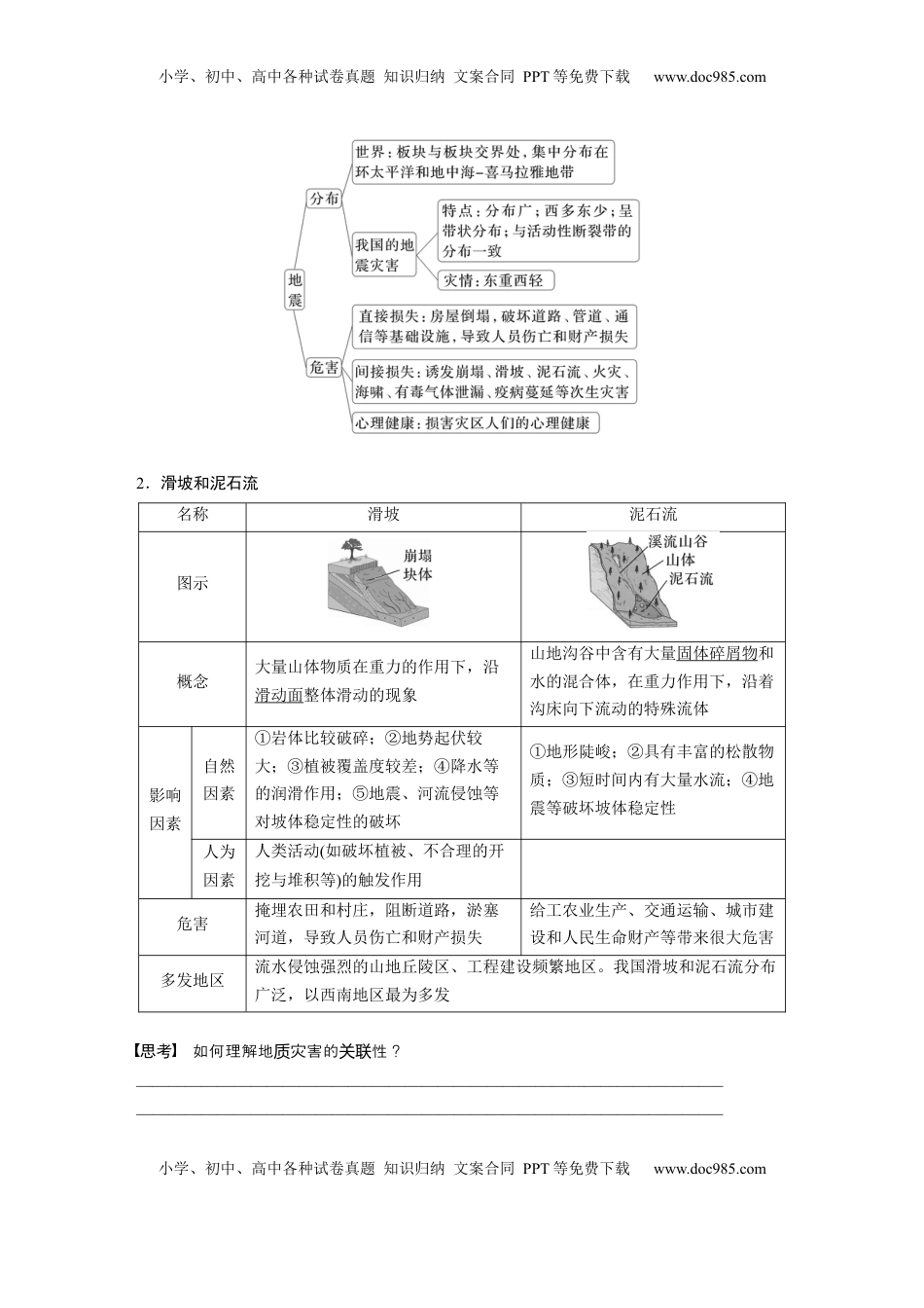 高考地理复习  第一部分 第七章 课时40　 地质灾害.docx