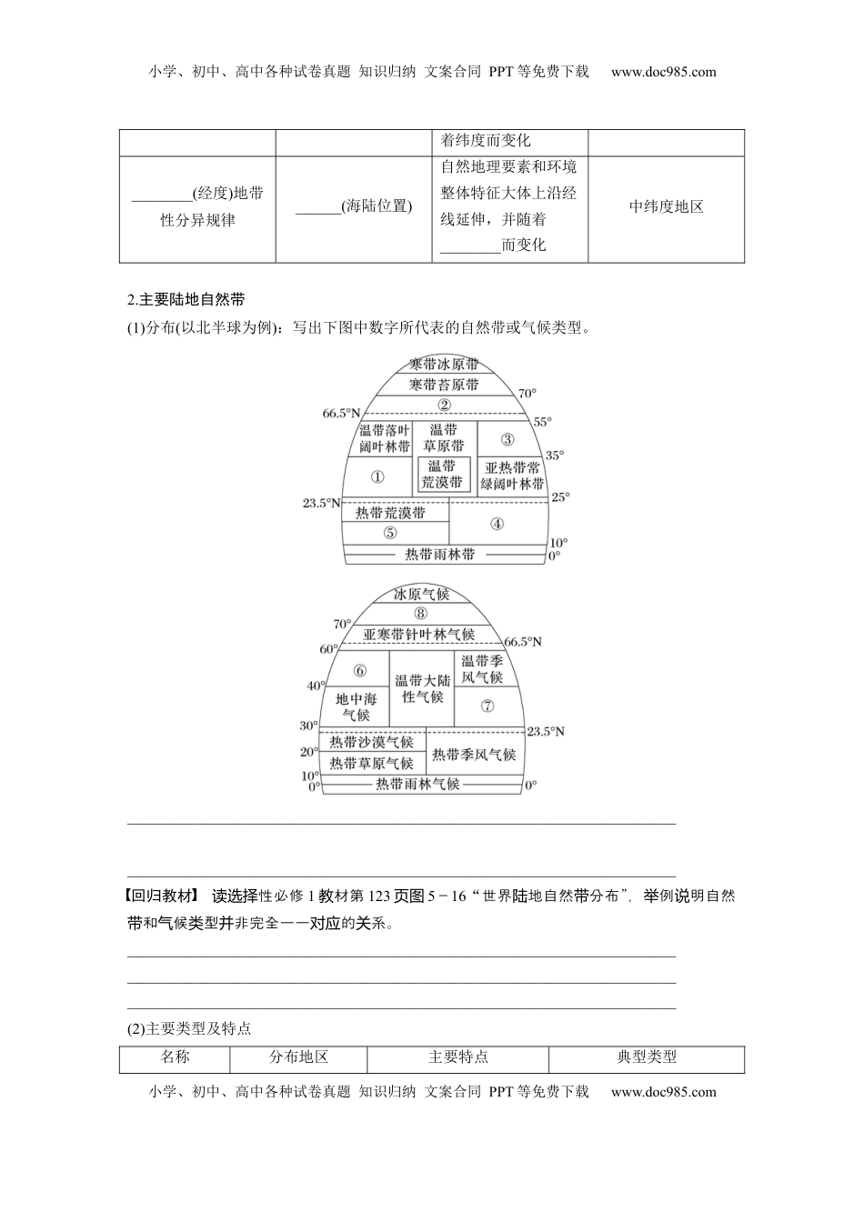 高考地理复习  第一部分 第六章 第2讲 课时37　水平分异规律　地方性分异规律.docx
