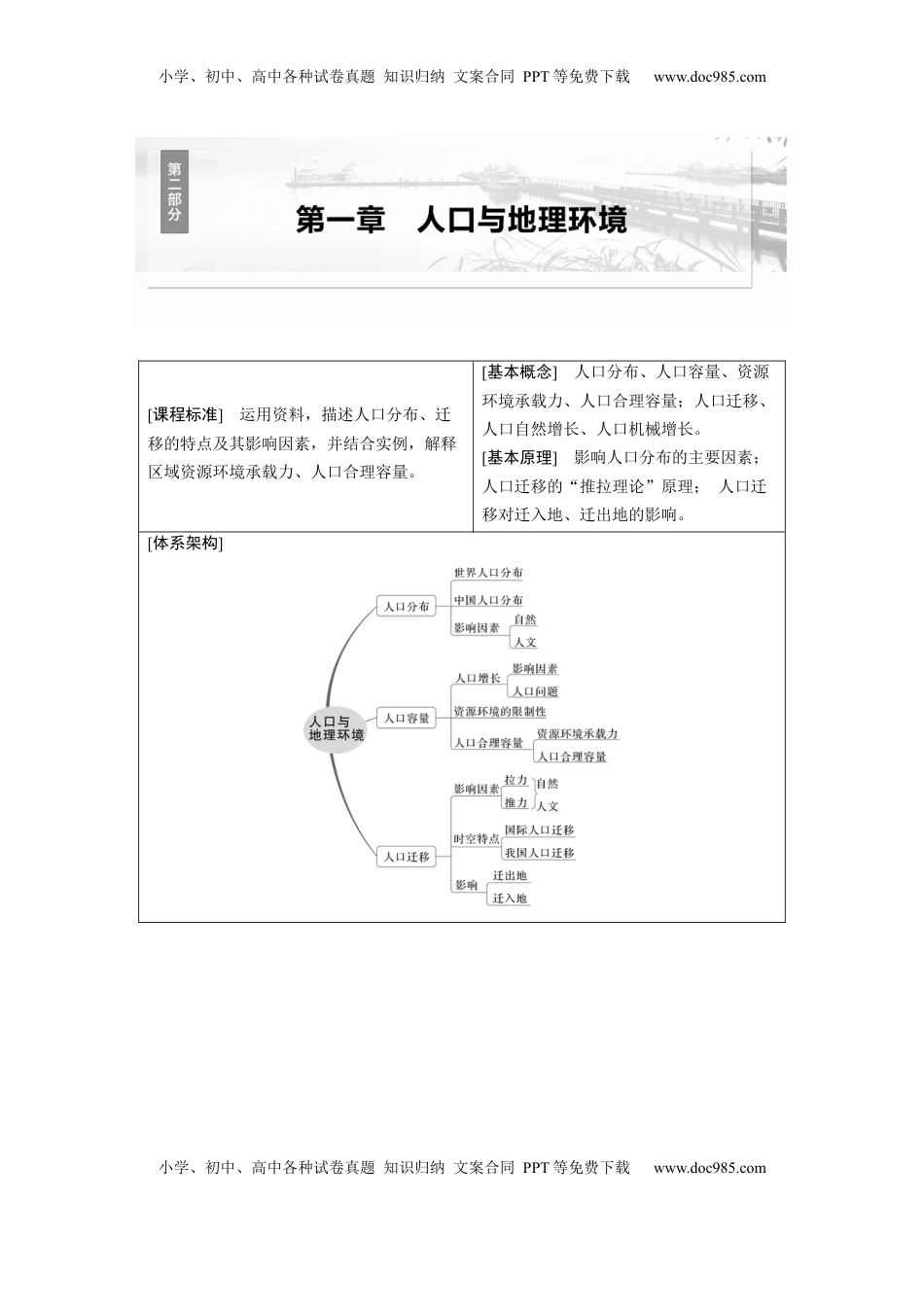高考地理复习  第二部分 第一章 课时41　人口分布与人口容量.docx