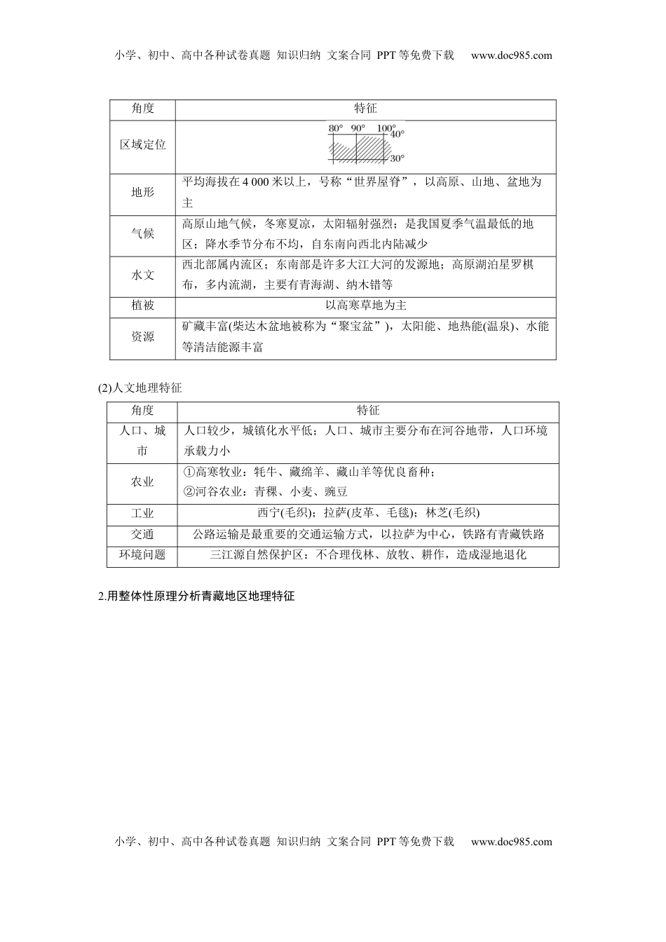 高考地理复习  第五部分 第二章 第2讲 课时89　青藏地区 (1).docx