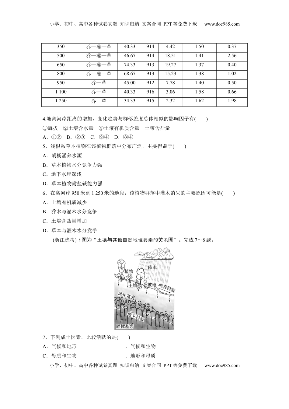 高考地理复习  第六章　第1讲　真题专练.docx