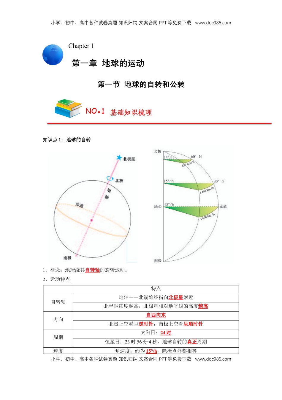 高考地理复习  【人教版选择性必修1】高中地理知识总结（教师版）61页.doc