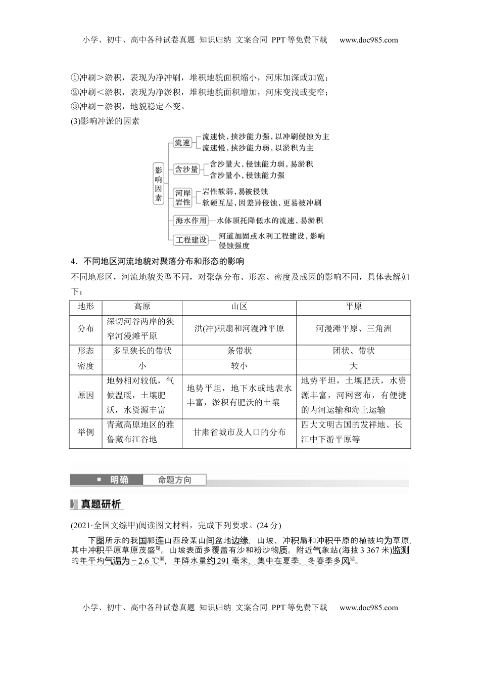 高考地理复习  第五章　第2讲　课时30　冲积平原的形成.docx