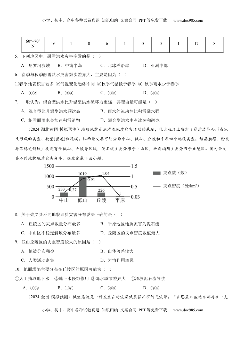 高考地理复习  第19讲 自然灾害与地理信息技术（原卷版）.docx