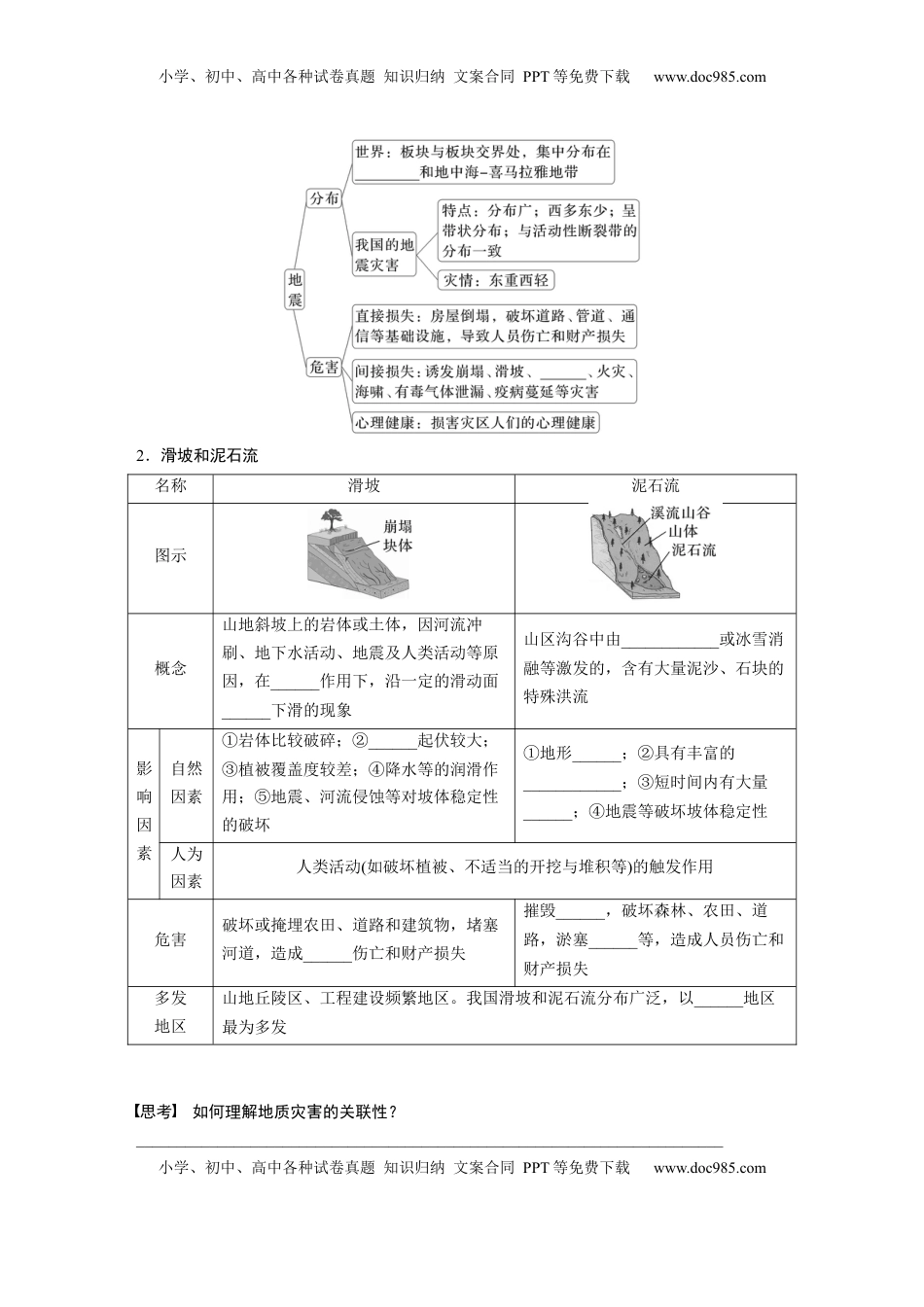 高考地理复习  第七章　课时40　地质灾害.docx